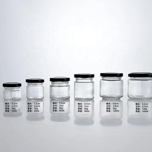 Sıcak satış 1oz 30ml 45ml 60ml 80ml 120ml 150ml mini yuvarlak bal cam kavanoz gıda depolama reçel hava geçirmez metal kapaklı - Product Image 3