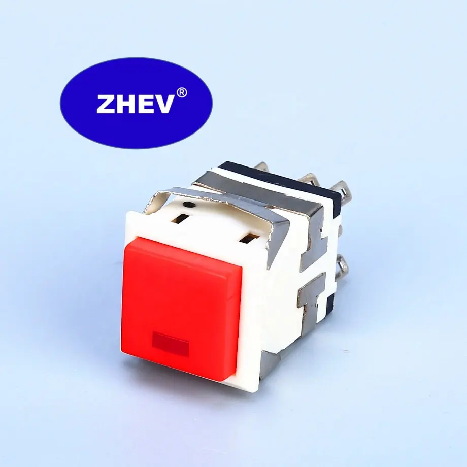 Square KD2-22 Push Button Switch Momentary With Red Locked 8 Pin Light DHA-2