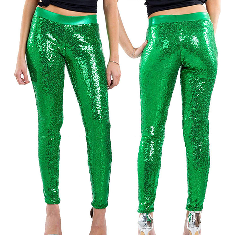 Leggings de Noël paillettes vertes