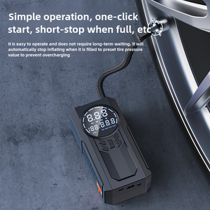 Multi <strong>Function</strong> 12v Lithium Portable Jump Starter with air Compressor Tire Inflator Power Bank Car Jump Starter with air Pump - Product Image 4