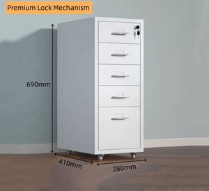 Dọc Kim Loại Ngăn Kéo Ngực Thép Cán Tủ Hồ Sơ 5 Ngăn Kéo Di Động Tủ Hồ Sơ Cho Văn Phòng Nhà Lưu Trữ Và Tổ Chức - Product Image 3