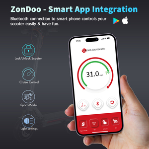 ZU10 USA Warehouse 800 <strong>W</strong>, Max 50/40 Miles Long Range Dual Disk Brake System Adult Electric <strong>Scooter</strong> with APP Fingerprint Unlock - Product Image 6