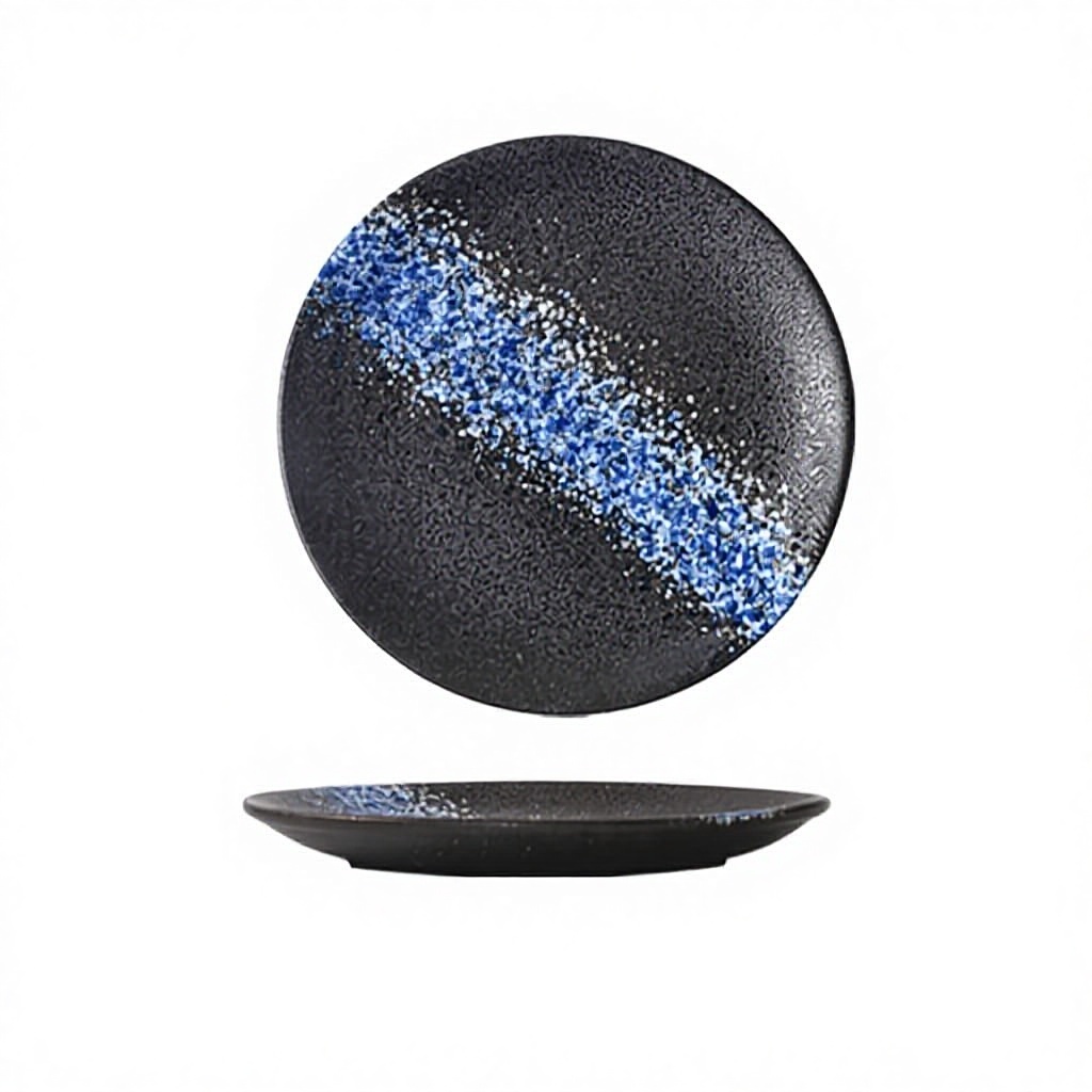 Tazón poco profundo de estilo japonés de 10 pulgadas - Azul Hielo