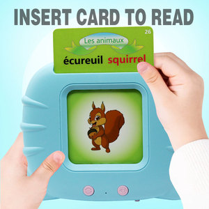 Cognición personalizada 2 en 1 Audible portátil francés e inglés bilingüe aprendizaje de idiomas máquina de educación tarjetas Flash edades 2-6 - Product Image 2