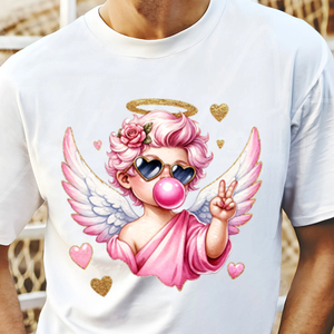 高品質DTF熱転写ステッカーTシャツバレンティンのキューピッドデザインアイアン転写装飾パッチデカール - Product Image 1