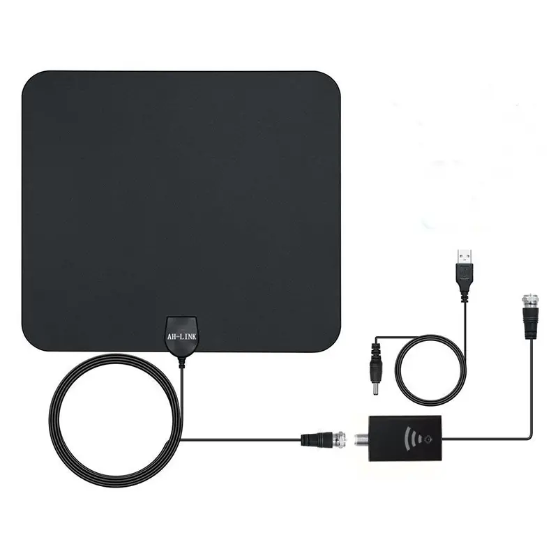 Antena de TV Digital amplificada, amplificador de señal de largo alcance de 50-75 millas, compatible con 4K, 1080p, AH-DVB-330-H interior de 5V, lo último de 2021