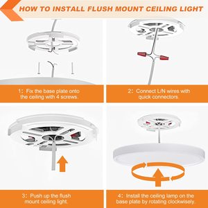 3CCT <strong>LED</strong> Ceiling Light for Living Room Lighting Fixture 3000LM Dimmable 12Inch 24W Surface Mount <strong>LED</strong> Panel Light - Product Image 5