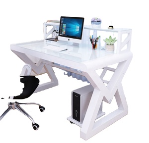 Minimalist Style Office <strong>Computer</strong> Desk Carefully Crafted by Tempered Glass and Metal Steel Frame High Quality <strong>Computer</strong> <strong>Table</strong> - Product Image 5