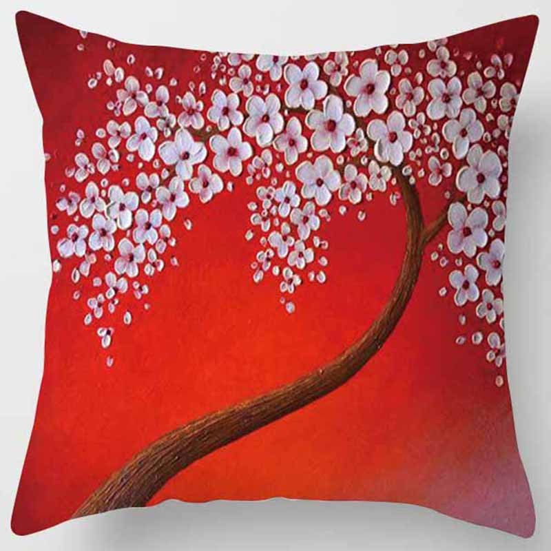 Fond rouge avec fleur rose