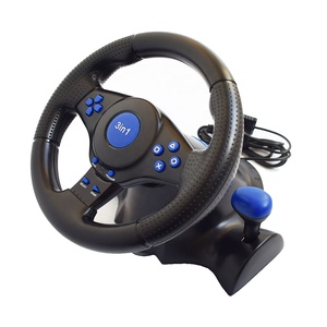 จอยสติ๊กควบคุมพวงมาลัยสำหรับรถแข่งเกมการสั่นสะเทือนคู่สำหรับ PS2 PS3 3in1 PC - Product Image 1