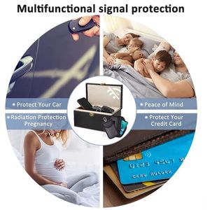 กล่องฟาราเดย์ RFID พร้อมกระเป๋าฟาราเดย์2แพ็คกุญแจรถไม่ใช้กุญแจและช่องปิดกั้นสัญญาณ RFID - Product Image 6