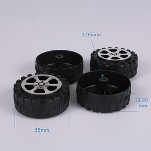 Diy Smart Car 2 X35mm Kunststoff felgen mit weichen Gummireifen für RC Car DIY Spielzeug zubehör DIY Stiel für Arduino Kit - Product Image 2