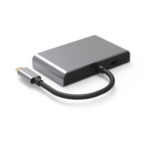USB C至双DP适配器类型C 4合1迷你对接，带DP HDM I三重显示器100W PD兼容迅雷3及更多 - Product Image 2