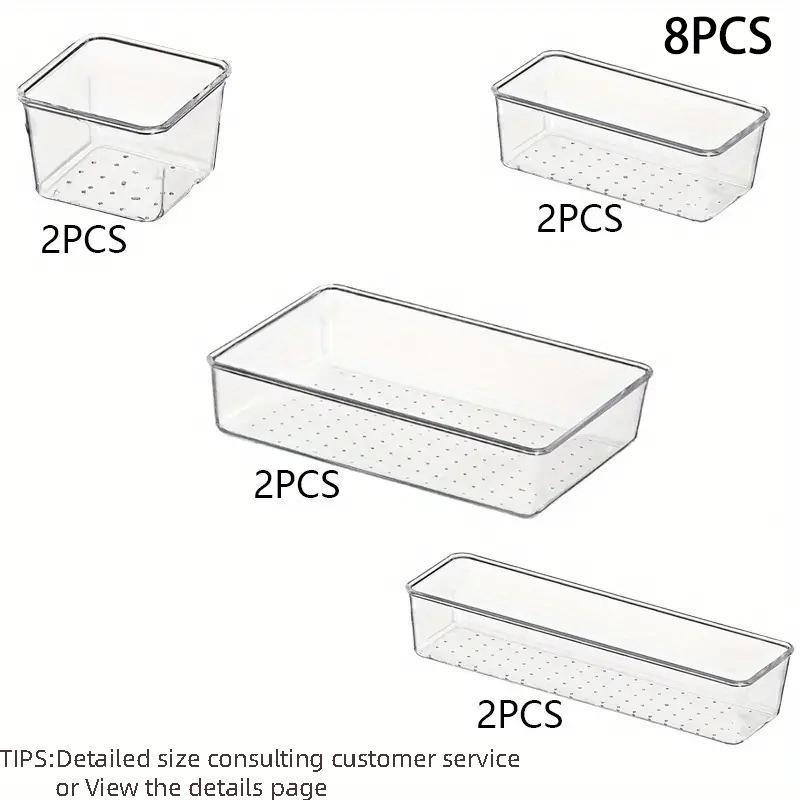 Boîte de rangement à tiroirs, ensemble de huit pièces