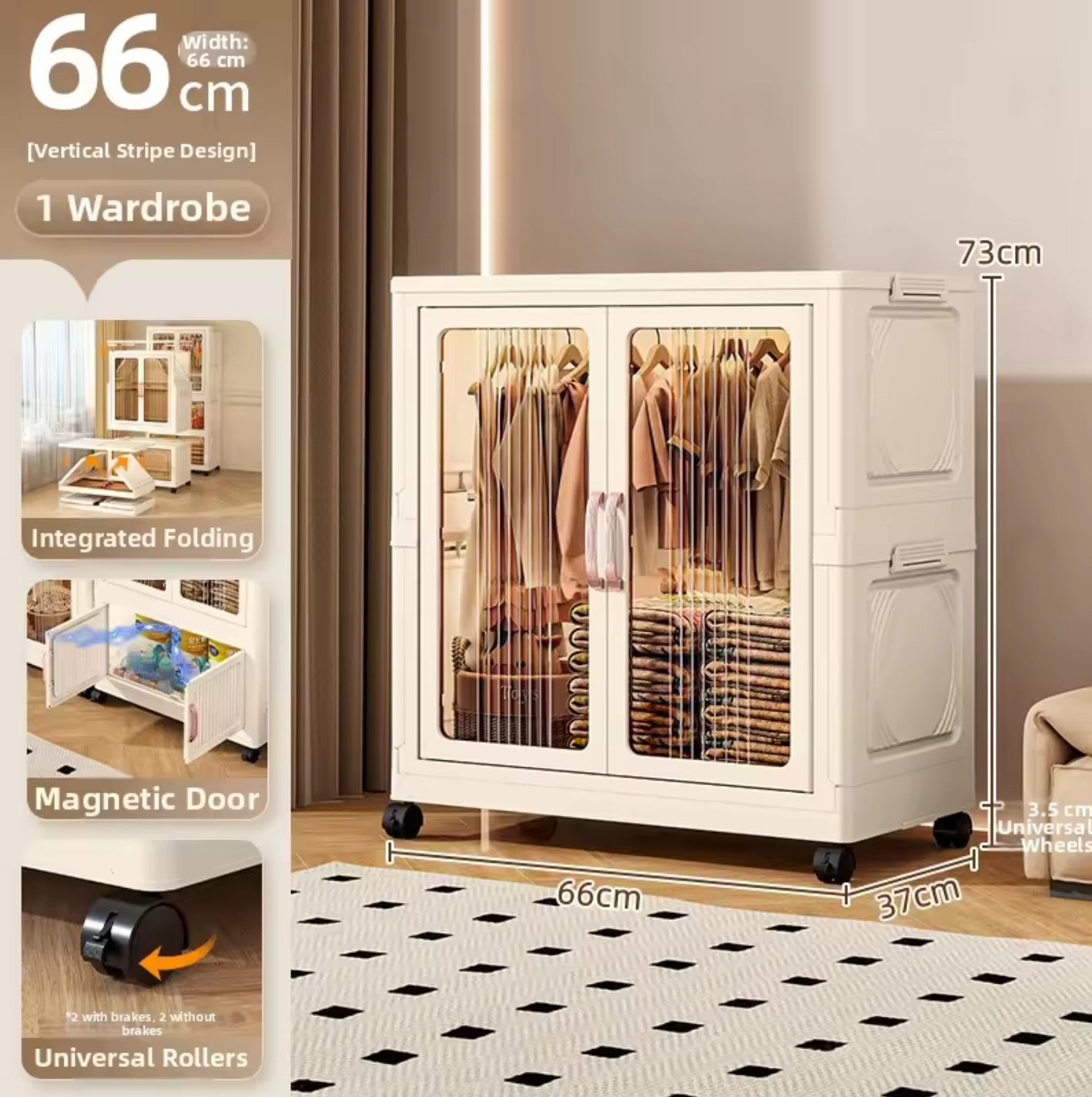66-(striped) with one large door