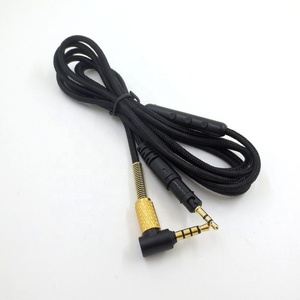 Cable de audio para auriculares con conector de bloqueo para Audio Technica ATH M50x/M40x/M60X/M70X con micrófono de control remoto de volumen - Product Image 1