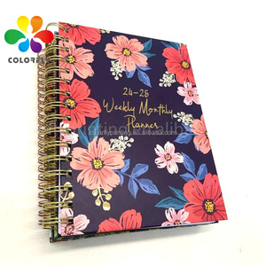Fabrik preis Doppel Spiral Notebooks Wochen planer Blumen Design College Journal Notebooks Für den heutigen Plan - Product Image 1