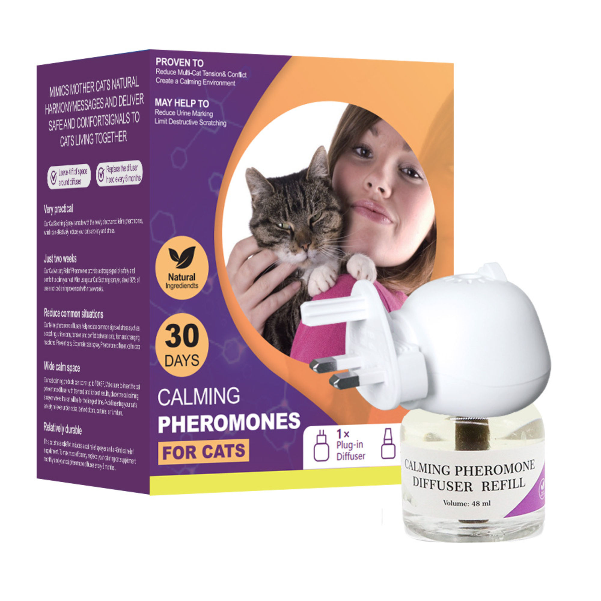 Liquide apaisant et calmant pour chat standard britannique (1 unité + 1 liquide)