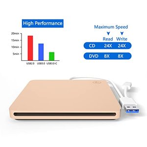 USB 3.0 Type-C外置DVD驱动器，吸盘型CD DVD光驱，便携式DVD +/-RW播放器刻录机笔记本电脑