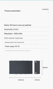 <strong>2</strong> in <strong>1</strong> Out DVI <strong>Switch</strong> <strong>2</strong> Port Digital DVI Switcher Box 2x1 Signal Transmit for Monitor - Product Image 5