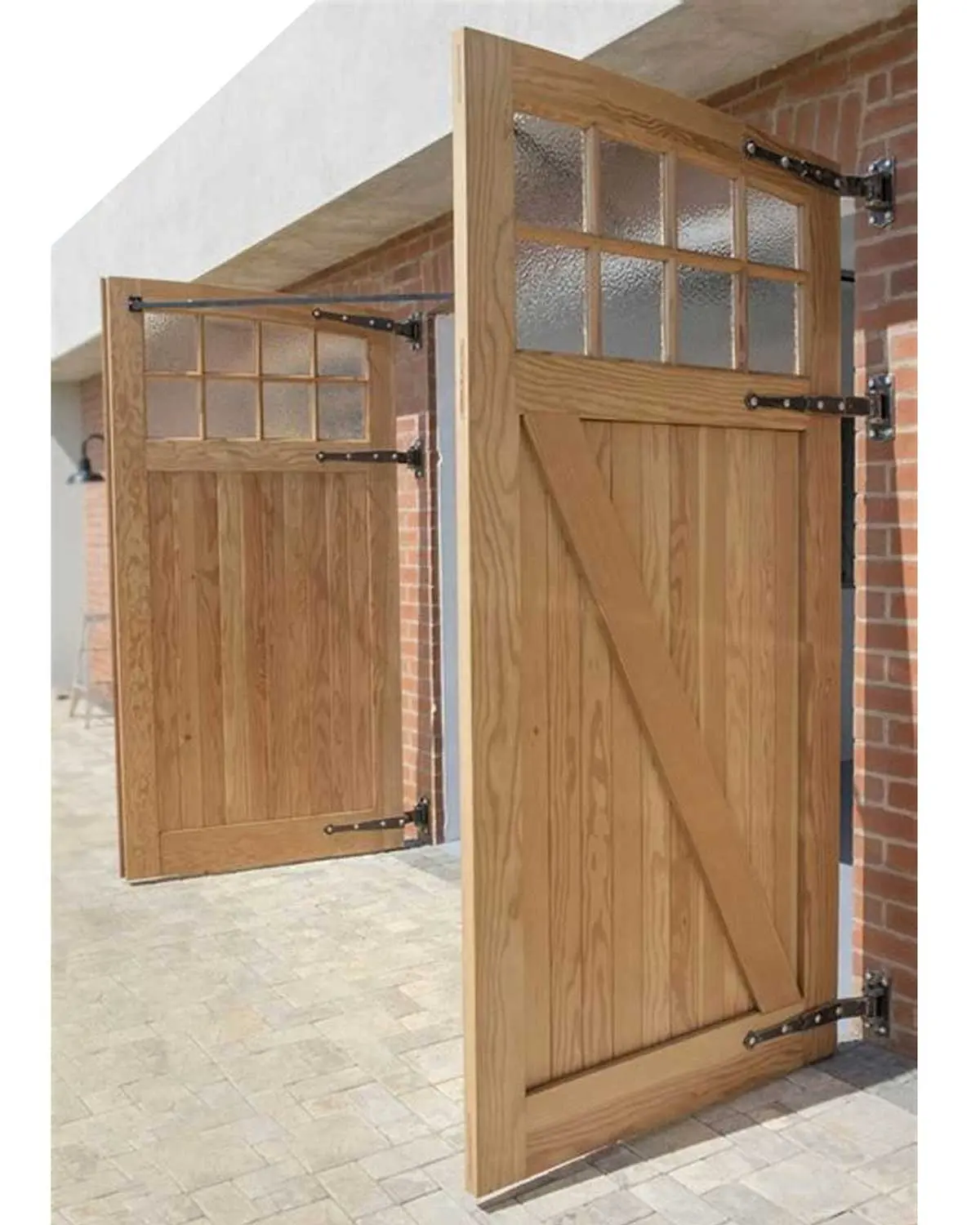 木製フロントエントリードアセキュリティソリッド木製スイングメインゲート、Windowsファッションデザイン玄関ドア付き