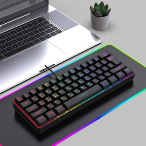 Teclado de ordenador con efecto luminoso RGB con cable de 61 teclas rusas 2025 con interruptores azules compatibles con USB y USB tipo C para juegos - Product Image 2