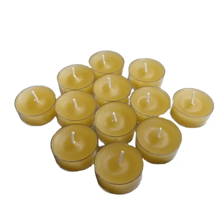 100% Tinh Khiết Tự Nhiên Vàng Sáp Ong Tealight Nến Bán Buôn Nến Thơm Cho Các Bên Cho Trang Trí Nội Thất