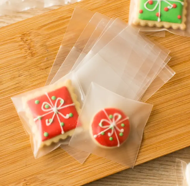 China Fábrica De Plástico Biscoito Biscoito Embalagem Saco Médio Selado Natal Cookie Gift Plastic Bag