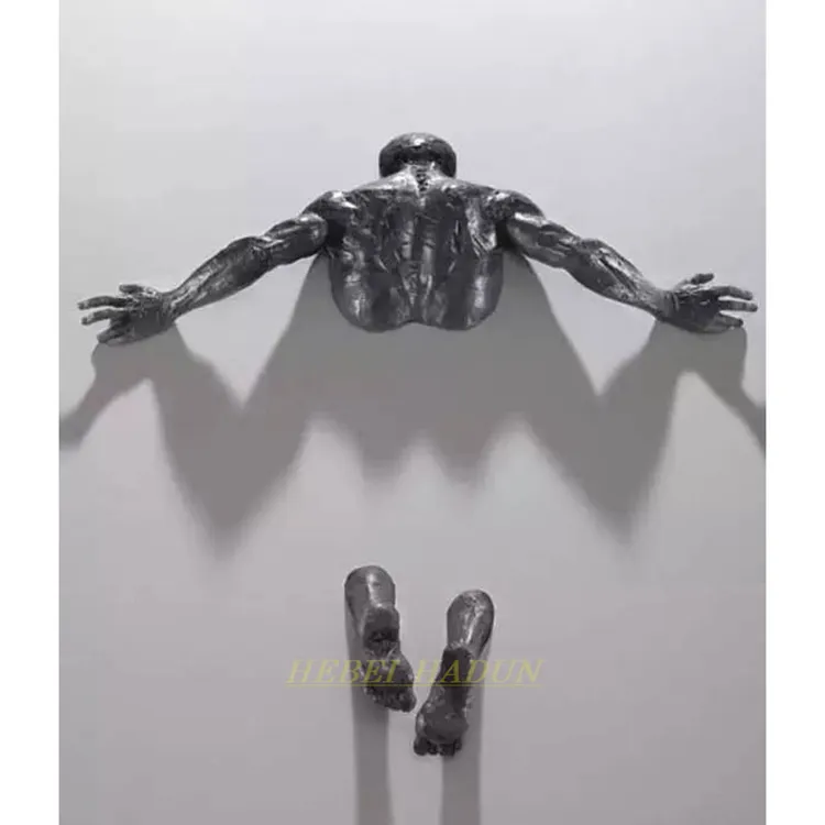 Escultura de Metal 3D para decoración del hogar, escultura de bronce para montar en la pared
