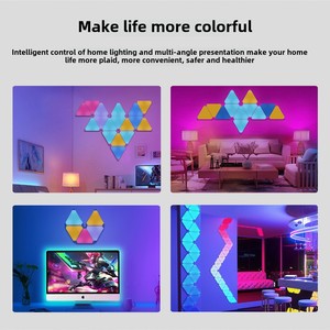 Modern <strong>E</strong>-Sports Smart Home TV Background <strong>RGB</strong> Atmosphere Light Board Odd Quantum <strong>LED</strong> PC Triangle Patchwork Electric Power Plastic