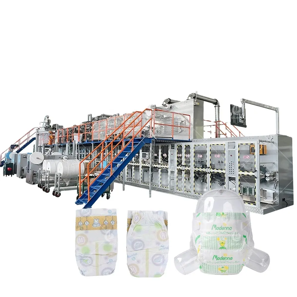 SUNY-solución completa para la fabricación de pañales para bebés y adultos, máquina para fabricar pañales