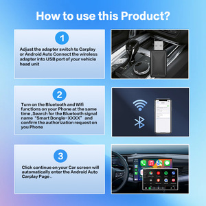 Solución automático de adaptador inalámbrico CarPlay Android para iOS y Android 5,8 GHz WiFi, tipo C/USB, sistemas CarPlay con cable de fábrica Plug & Play - Product Image 3