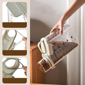 Tanque De Grãos Transparente Barril De Arroz Eco Amigável Plástico Bulk Food Storage Container Cereal Dispenser