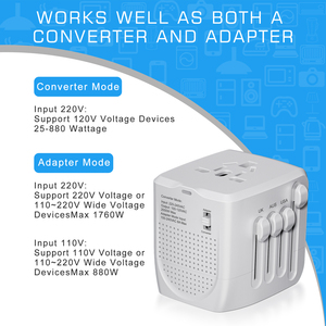 Adaptador de viaje Universal de 100-250V, enchufe eléctrico con 2 salidas USB, enchufe de extensión de cargador de corriente nominal 8A - Product Image 6