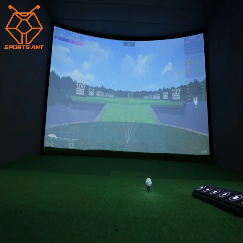 Simulator olahraga Golf dalam ruangan, Simulator olahraga 3D peralatan sistem Golf mesin Golf kustom untuk olahraga Taman permainan