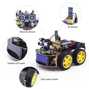 Günstiger Preis 4WD Bearbeitbare LED-Panel Ir Fernbedienung Stiel für Mixly Scratch Arduino Programmierung Lern roboter Auto