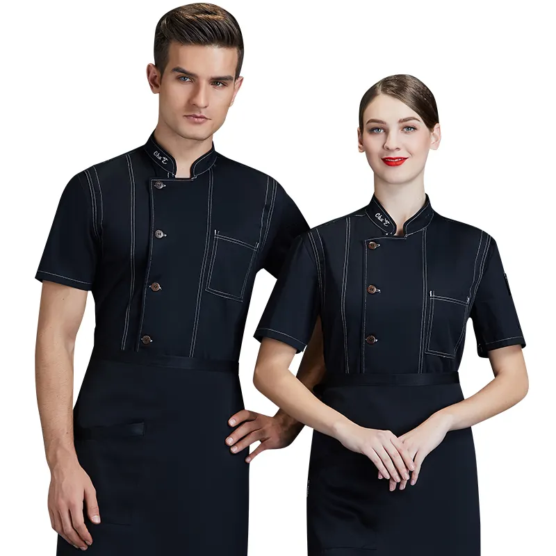 Camicia da cuoco giacca da chef manica lunga regolabile uomo donna Unisex Coat cuoco ristorante cucina Hotel indossare uniforme da cameriere