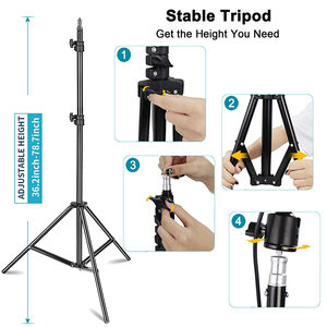 2020 yeni led sağ canlı yayın ışık set fotoğraf makyaj ışık kiti ile 10 inç halka ışık standı - Product Image 6