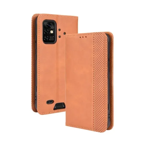 Casing ponsel grosir, casing ponsel Kulit Flip Horizontal pola Retro gesper magnetik UMIDIGI Bison Pro