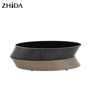 Nordic Rotatable Luxury <strong>Design</strong> Living Room Center Table Gold and Black Round Coffee Tea Table Set - Product Image 2