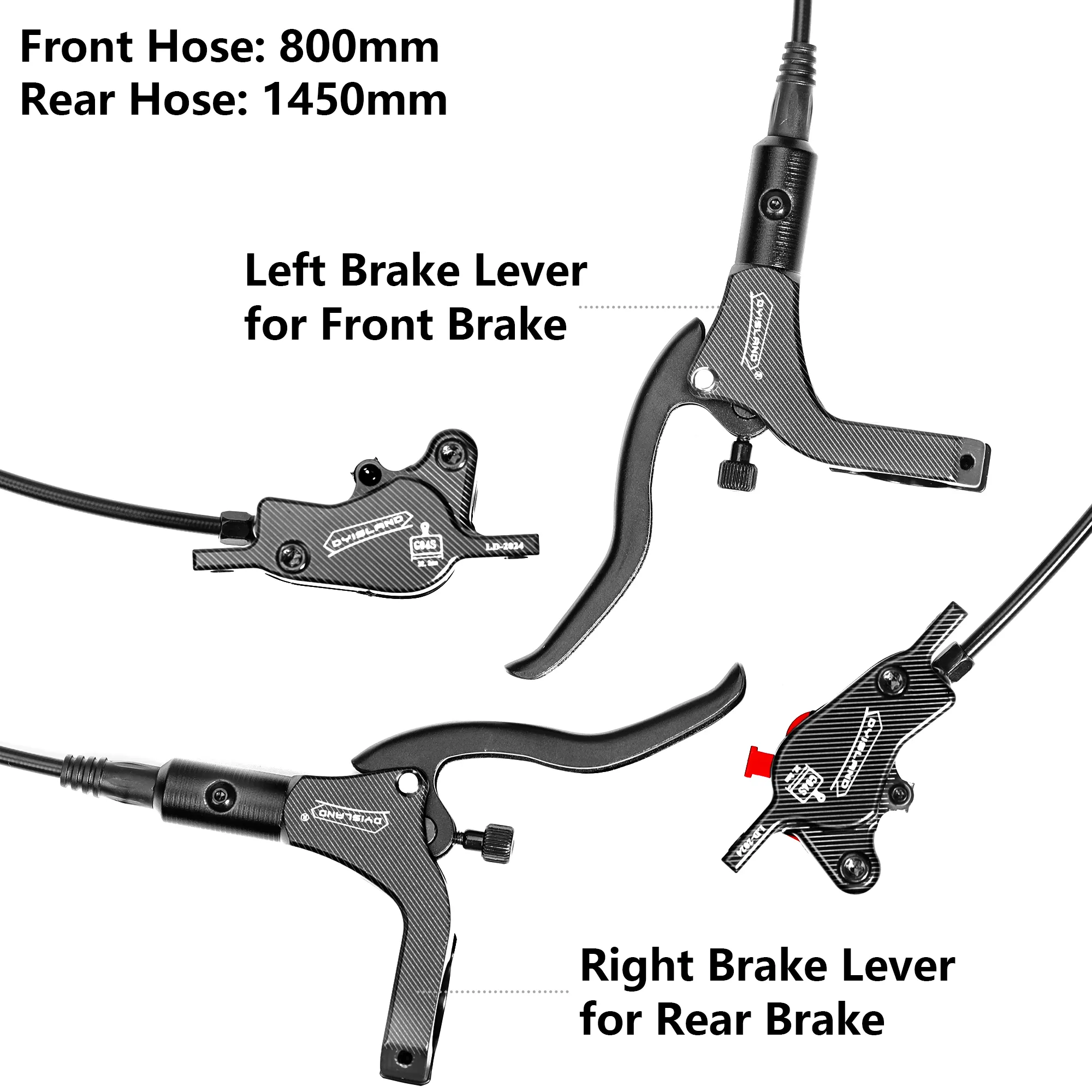 DYISLAND Kit de frein à disque hydraulique SD-200 amélioré à double piston, pour VTT et vélo de montagne