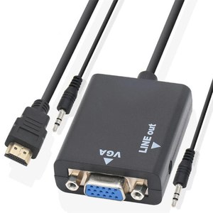 Para cable adaptador HDMI a VGA con Audio para computadora para interfaz HDMI Chaqueta de PVC para micrófono y altavoz Monitor de pantalla VGA