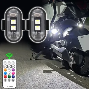 8 renkler RGB Led Strobe işıklar araba motosiklet uçak uçak helikopter için-kablosuz flaş pozisyonu uyarı PVC iç - Product Image 4