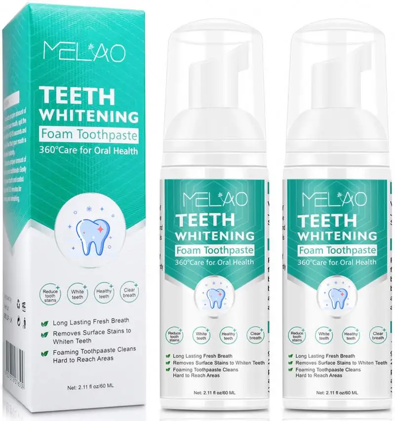 Vendita calda Private Label Natural Organic Whitening Remover Foam anti-cavità igiene orale dentifricio in schiuma sbiancante per denti