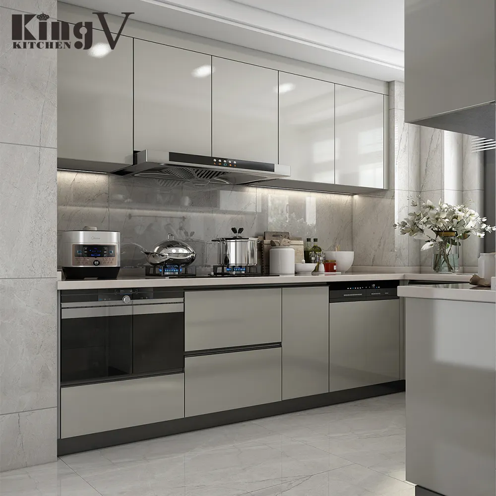 Armário de cozinha portátil kingv, mini conjunto de armário para cozinha, design de interiores, de luxo