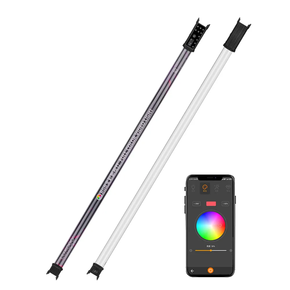 LUXCEO P120S 30W App DMX Controle Video Shoot Film Making Music Mode RGB Full Color 3000LM Film Shooting LED Tube Light