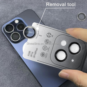 Orijinal HD 2.5D temperli cam Lens koruyucu yüksek alüminyum CD kamera koruyucu iPhone 16 için temizleme aracı ile Pro Max - Product Image 2