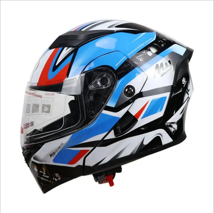 Full Face Helmet With Bluetooth Dual Visor Casque De Moto Flip Up Motorcycle Helmet Covers For Men Motorcycle Accessories