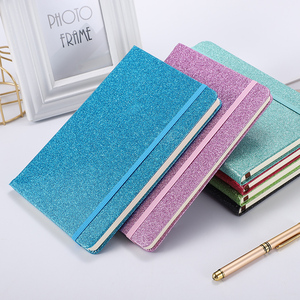 New Design Bright PU Leather Cover <strong>Notebook</strong> A5 Shine Line Pages Diary Flash Color <strong>Notebook</strong> with <strong>Elastic</strong> <strong>Strap</strong> for Stock - Product Image 4