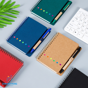 Impresión personalizada A5 cuaderno Kraft cuaderno espiral con notas adhesivas cuaderno promocional - Product Image 4